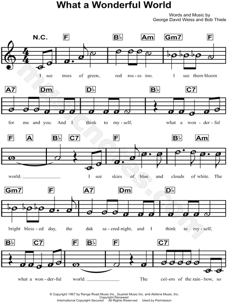 What A Wonderful World Piano