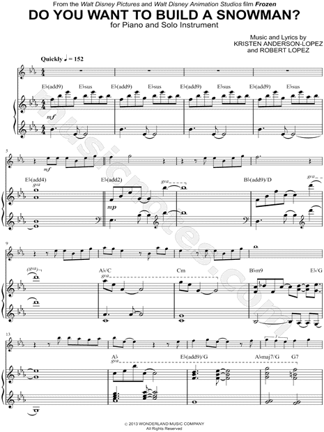 Do You Want To Build A Snowman Piano