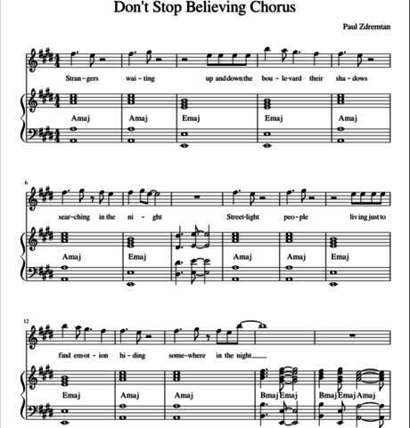 Don't Stop Believing Chords Piano