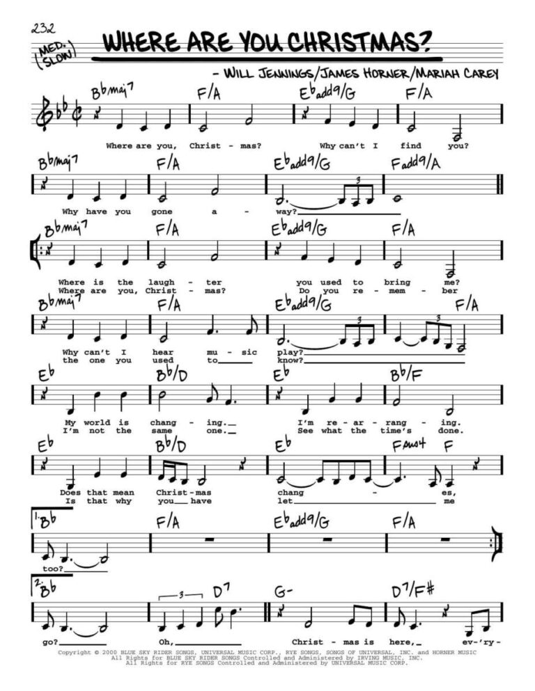 Where Are You Christmas Piano Sheet Music