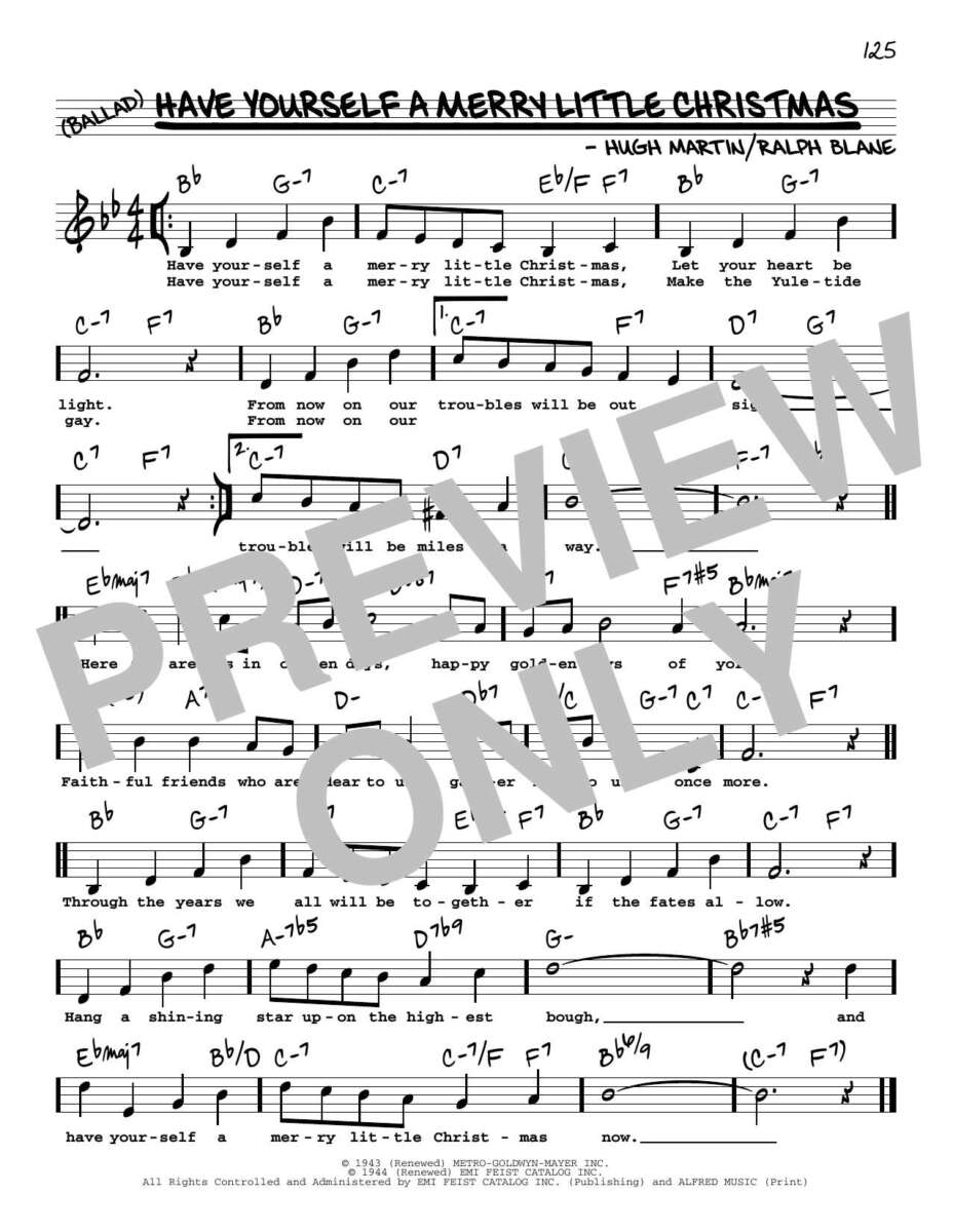 Have Yourself A Merry Little Christmas Chords Piano